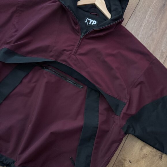 FTP Two Tone Waterproof Burgundry Anorak Jacket Men’s Size L NWOT - Picture 4 of 9